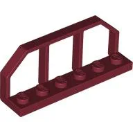 Plate Special 1 x 6 with Train Wagon End Fence / Dark Red