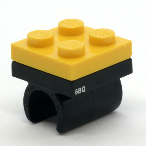 Lego Pencil Topper, Integrated 2 x 2 Plate with Black Clip / Red