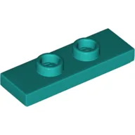Plate Special 1 x 3 with 2 Studs with Groove and Inside Stud Holder (Jumper) / Dark Turquoise