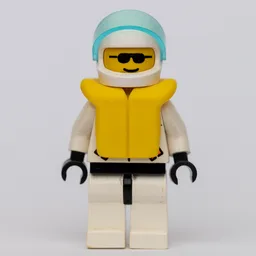 Res-Q Man, Helmet with Visor, Yellow Life Vest, Sunglasses