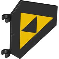 Lego Flag 5 x 6 Hexagonal with U Clips with Yellow triangles (Blacktron Symbol) print