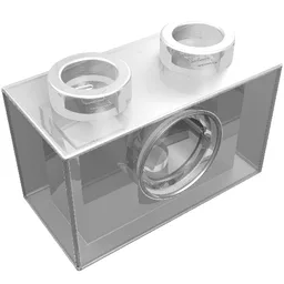 Technic Brick 1 x 2 [1 Pin Hole] / Trans-Clear