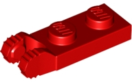 Lego Hinge Plate 1 x 2 Locking with 2 Fingers on End / Red