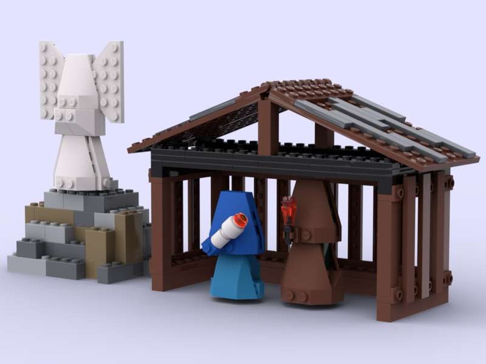 Lego Stable for Unique Abstract LEGO 17 piece Nativity Set