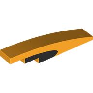 Lego Brick Curved 1 x 6 with Black Oval on Side print / Bright Light Orange