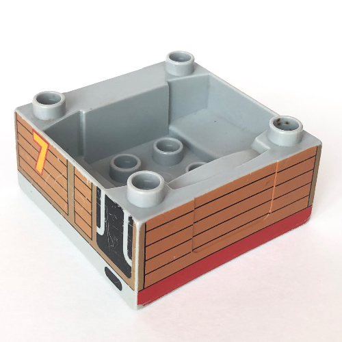 Lego Duplo Train Cab / Tender Base with Bottom Tube and Thomas & Friends Toby #7 Print