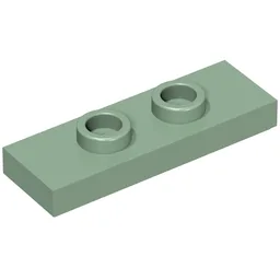 Plate Special 1 x 3 with 2 Studs with Groove and Inside Stud Holder (Jumper) / Sand Green