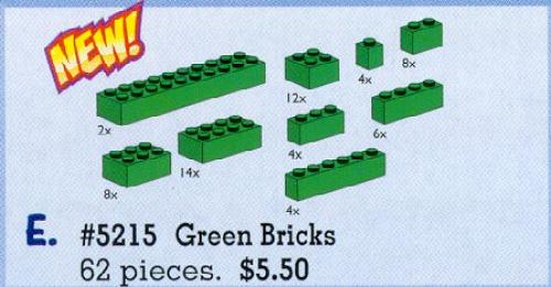 Lego Bricks Assorted, Green