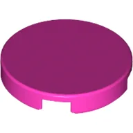 Tile Round 2 x 2 with Bottom Stud Holder / Dark Pink