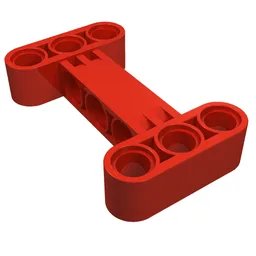 Technic Beam 3 x 5 Thick [90° Offset Centre Beam Holes] / Red