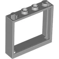 Window 1 x 4 x 3 without Shutter Tabs / Light Bluish Gray
