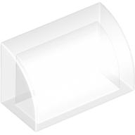 Lego Brick Curved 1 x 2 x 1 No Studs, No Bottom Stud Holder / Trans-Clear
