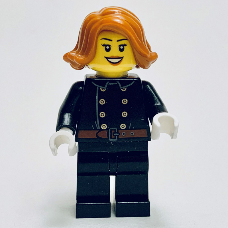 Lego Firewoman, Jacket with 8 Buttons and Belt, Dark Orange Hair