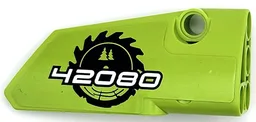 Technic, Panel Fairing # 4 Small Smooth Long, Side B with Black Circular Saw Blade and White '42080' Pattern (Sticker) – Set 42080