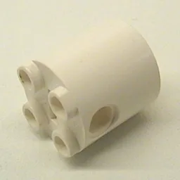 Brick Round 2 x 2 x 2 Robot Body, Axle Holder 'X' Orientation / White