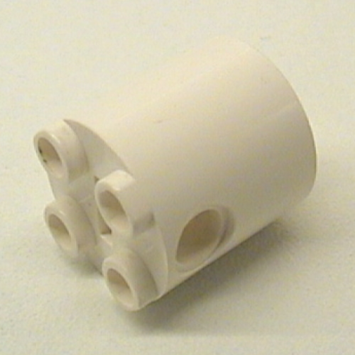 Lego Brick Round 2 x 2 x 2 Robot Body, Axle Holder 'X' Orientation / White