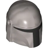 Helmet Mandalorian with Holes, Black Visor Print / Flat Silver