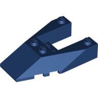 Lego Brick Wedged, Sloped 6 x 4 Cutout, Stud Notches / Dark Blue