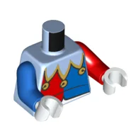 Torso, Odd Arms, Blue/Red Jester Outfit, Bells Print, Left Red Arm, Right Blue Arm, White Hands / Bright Light Blue