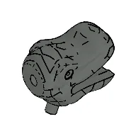 Animal Body Part, Dinosaur, Head, Small / Dark Gray