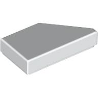 Lego Tile 1 x 2 with Stud Notch Left / White