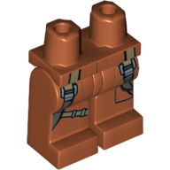 Lego Hips and Dark Orange Legs with Pocket and Dark Bluish Gray and Dark Tan Belts Print / Dark Orange