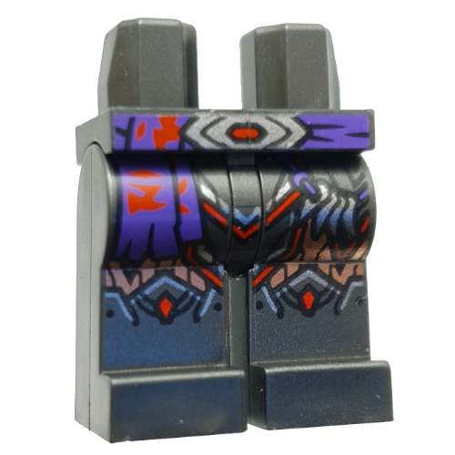 Lego Hips and Pearl Titanium Legs with Dark Purple Belt, Silver Buckle, Metal Pink/Silver Armor print