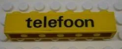 Brick 1 x 6 with Black 'telefoon' Pattern (Sticker) - Set 1590-2