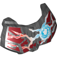 Lego Large Figure Chest Cover, Armour Small with Chi and Dark Red (Wolf) Print / Pearl Titanium