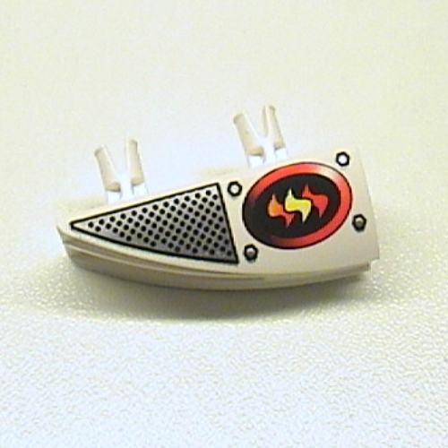 Lego Fairing 1 x 4 Side Flaring Intake with Two Pins and Firefighter Print Left