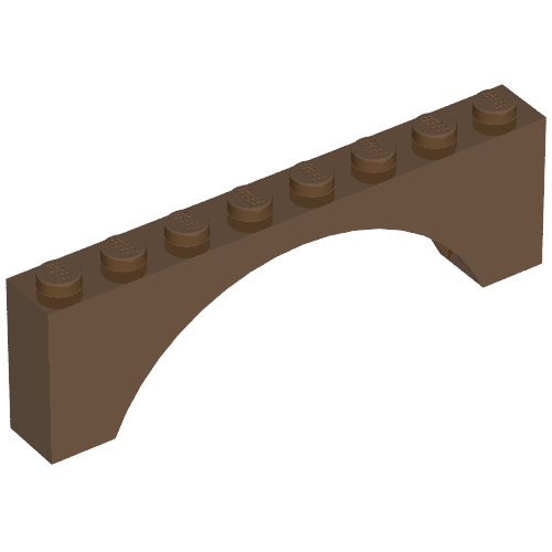 Lego Brick Arch 1 x 8 x 2 / Brown