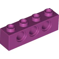 Technic Brick 1 x 4 [3 Pin Holes] / Magenta