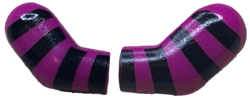 Lego Arm, (Matching Left and Right) Pair with 4 Black Stripes Pattern / Magenta