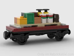 Cargo Train Flatbed Car (6-wide)