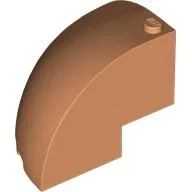 Brick Round Corner 5 x 5 x 3 1/3 Quarter Dome Top [Plain] / Nougat
