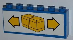 Stickered Assembly 6 x 1 x 2 with Boxes and Arrows Pattern (Sticker) - Sets 6377 / 6391