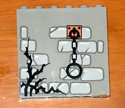 Brick 1 x 6 x 5 with Stone, Twig and Shackle Pattern (Sticker) - Set 1382