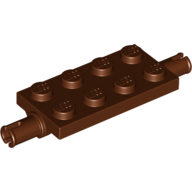Lego Plate Special 2 x 4 with Pins / Reddish Brown