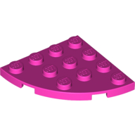 Lego Plate Round Corner 4 x 4 / Dark Pink