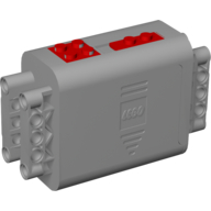 Lego Battery Box, 9V, 4 x 11 x 7 with Red Switch [Complete Assembly] / Light Bluish Gray