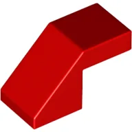 Brick Sloped 45° 2 x 1 with 2/3 Inverted Cutout and no stud / Red