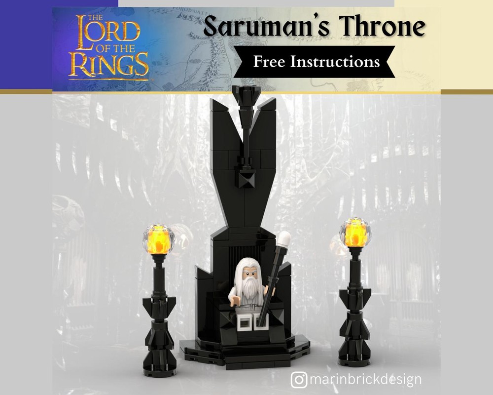 Lego Saruman's Throne - Lego Lord Of The Rings Moc Instructions