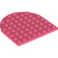 Lego Plate 8 x 8 with Rounded End / Coral