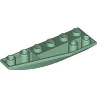 Brick Wedged, Curved Inverted 6 x 2 Left / Sand Green
