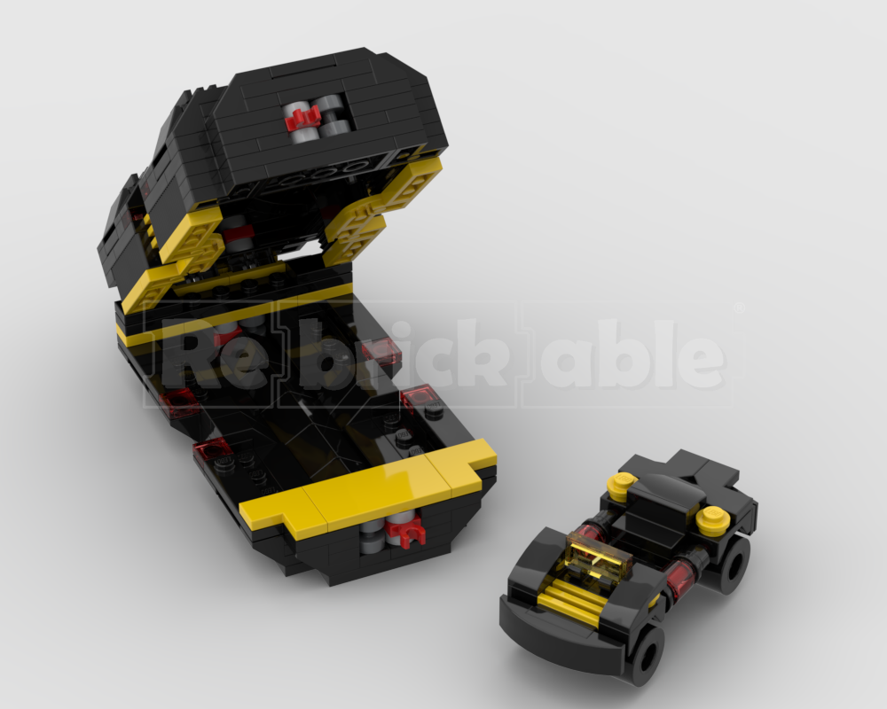 Lego MOC - Cargo Container Mk II and Retro Mini Buggy - Blacktron Renegade