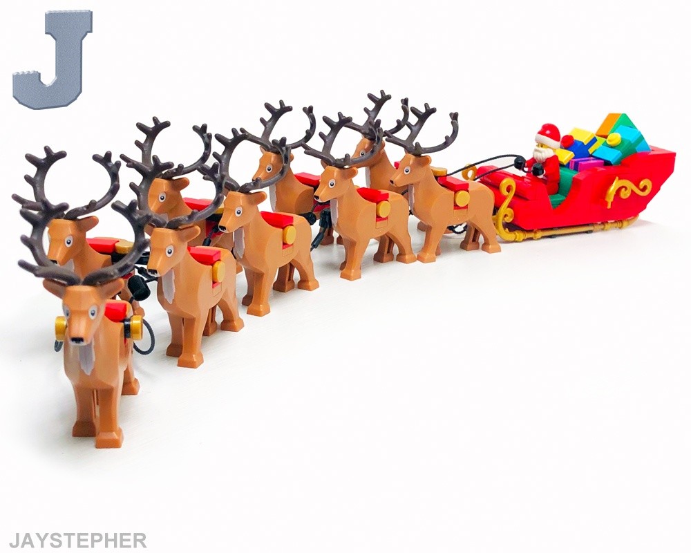 Lego Santa's Sleigh With 9 Reindeer