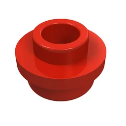 Plate Round 1 x 1 with Open Stud / Red