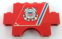Stickered Assembly 6 x 1 x 3 with 'UNITED STATES COAST GUARD 1790' Pattern (Sticker) - Set 575-1