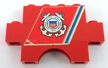 Lego Stickered Assembly 6 x 1 x 3 with 'UNITED STATES COAST GUARD 1790' Pattern (Sticker) - Set 575-1