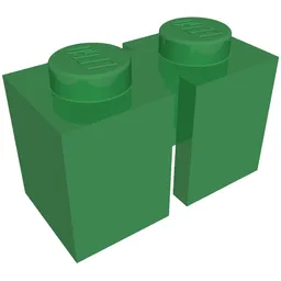 Brick 1 x 2 with 2 Slots / Green